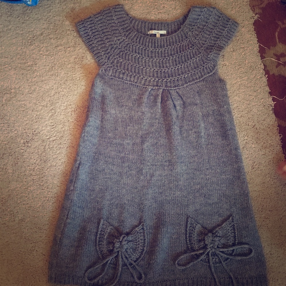 Gray sweater dress